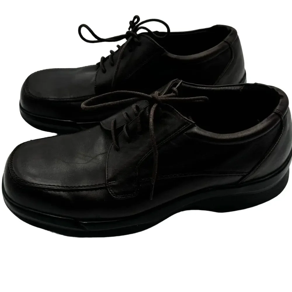 Apex Mens size 10.5 AMBULATOR‎ DIABETIC Shoes Dark Brown Leather Lace Up B2600M